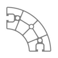 10-9090RC-0-12IN MODULAR SOLUTIONS EXTRUDED PROFILE<br>90MM X 90MM ROUND CORNER, CUT TO THE LENGTH OF 12 INCH